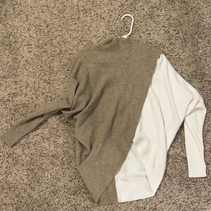 Two-Tone Brown and White Women's Sweater